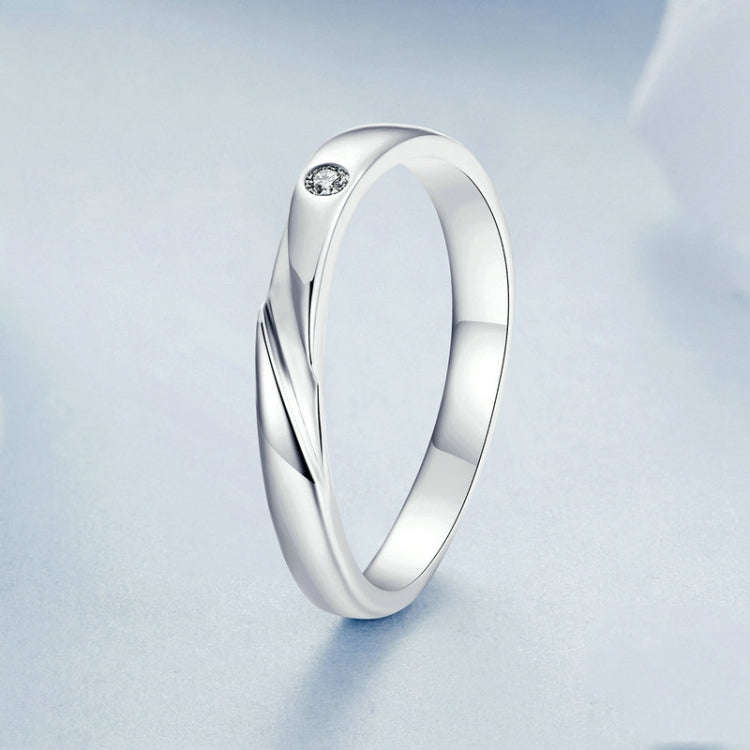 S925 Sterling Silver Platinum Plated Zircon Ring for Men and Women(No.8)