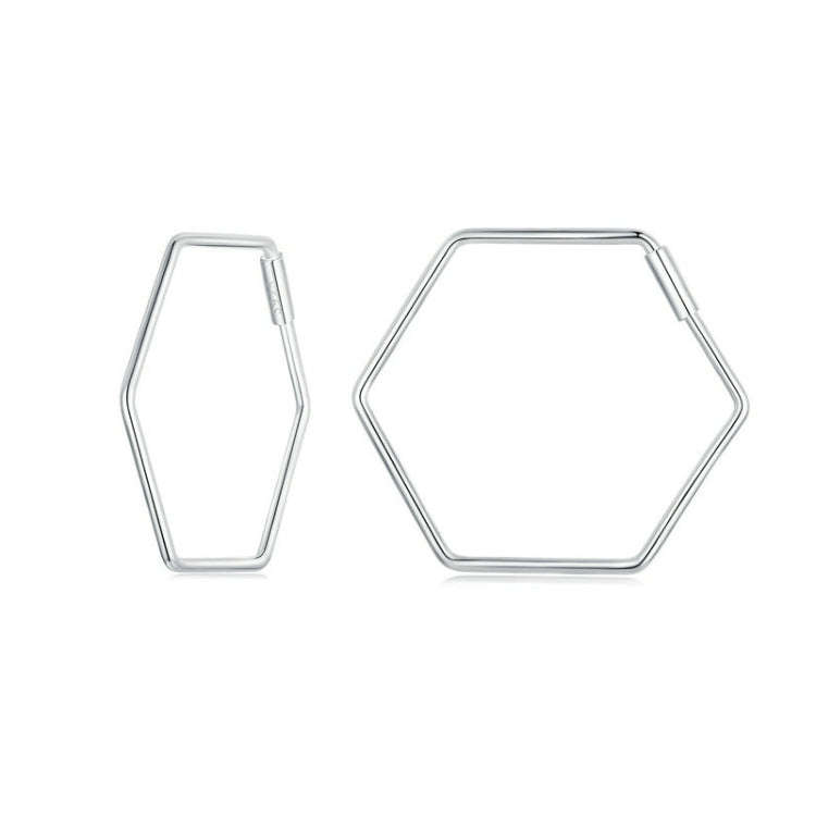 S925 Sterling Silver Zircon Hexagonal Earrings(SCE1710)