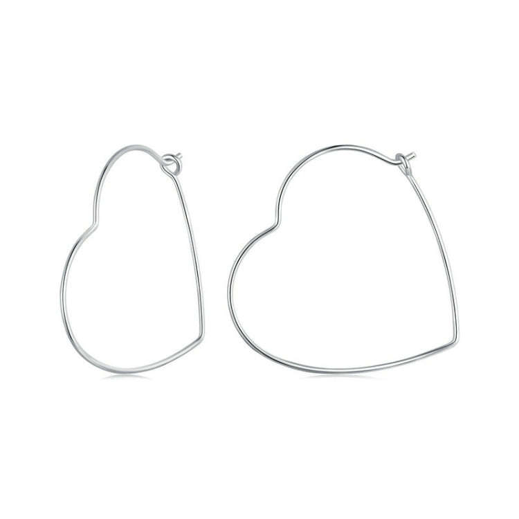 S925 Sterling Silver Zircon Love Heart Earrings(SCE1711)