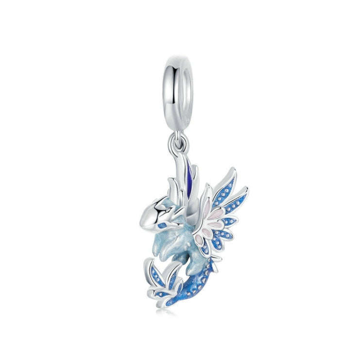 S925 Sterling Silver Flying Dragon DIY Jewelry Pendant Beads(SCC2750)