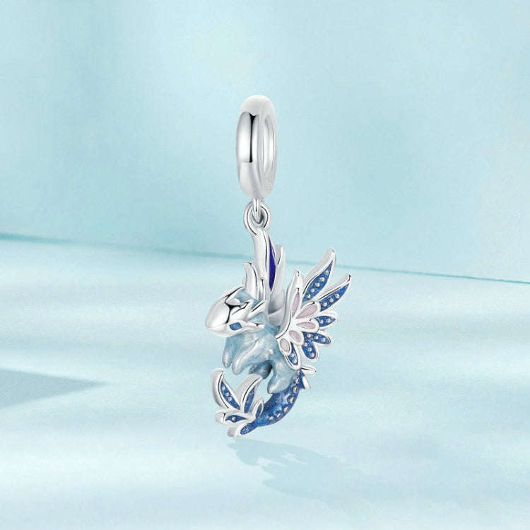 S925 Sterling Silver Flying Dragon DIY Jewelry Pendant Beads(SCC2750)