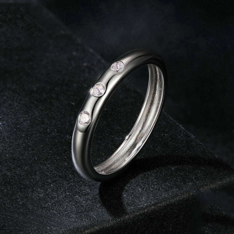 S925 Platinum-plated Sterling Silver Moissanite Ring(No.8)