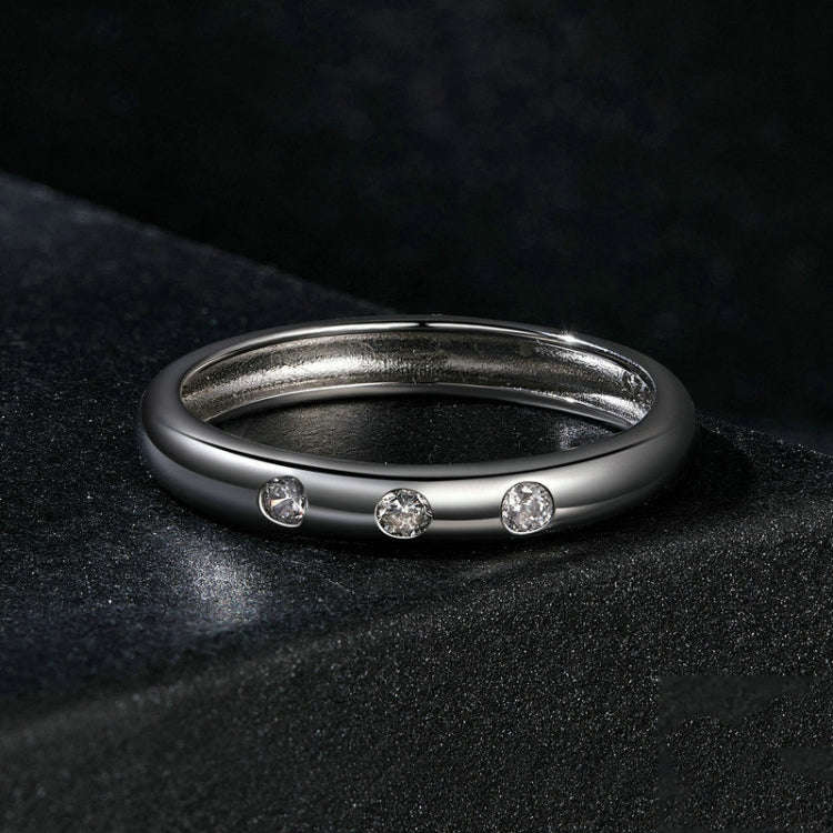 S925 Platinum-plated Sterling Silver Moissanite Ring(No.8)