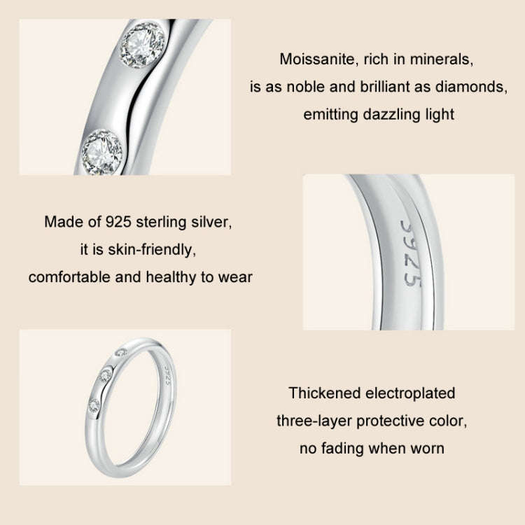 S925 Platinum-plated Sterling Silver Moissanite Ring(No.7)