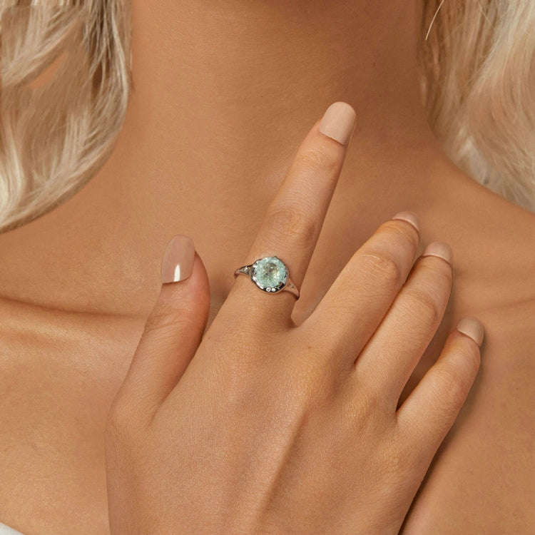 S925 Sterling Silver Platinum Plated Clear Dreamy Ice Zircon Ring(No.8)