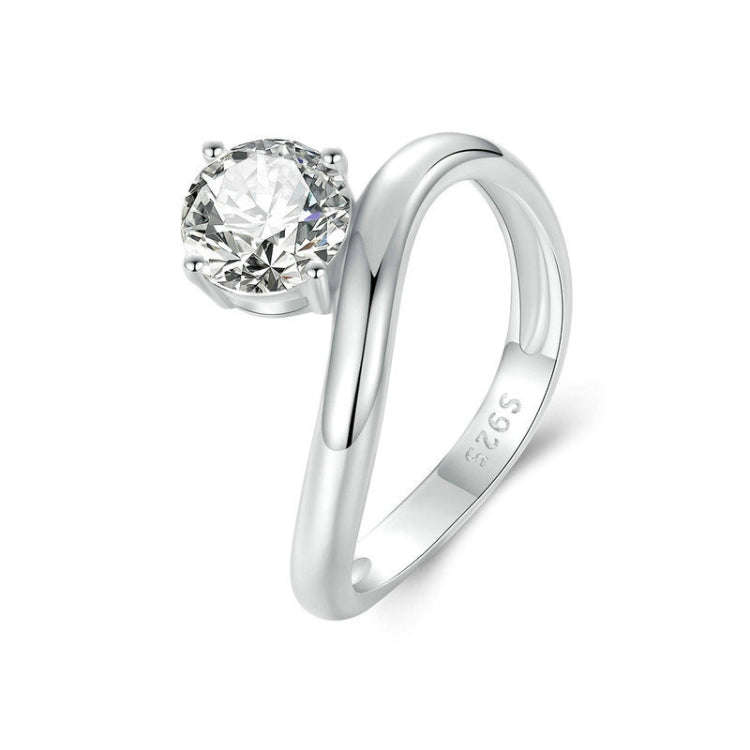S925 Sterling Silver Platinum Plated 1 Carat Moissanite Engagement Ring(No.8)