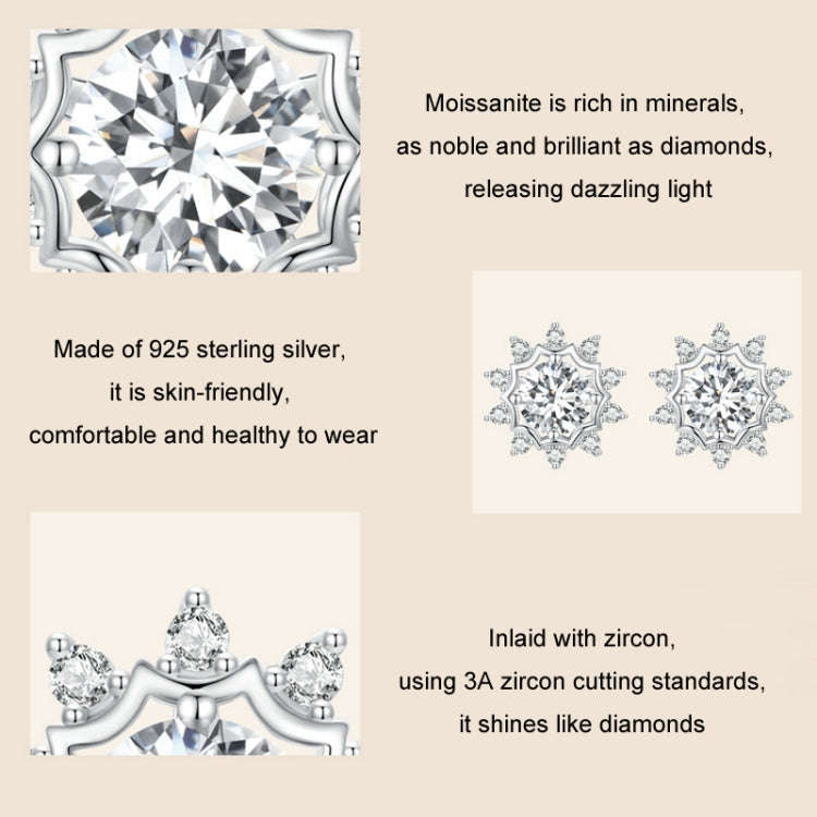 S925 Sterling Silver Plated With White Gold Shining Moissanite Earrings(MSE048)