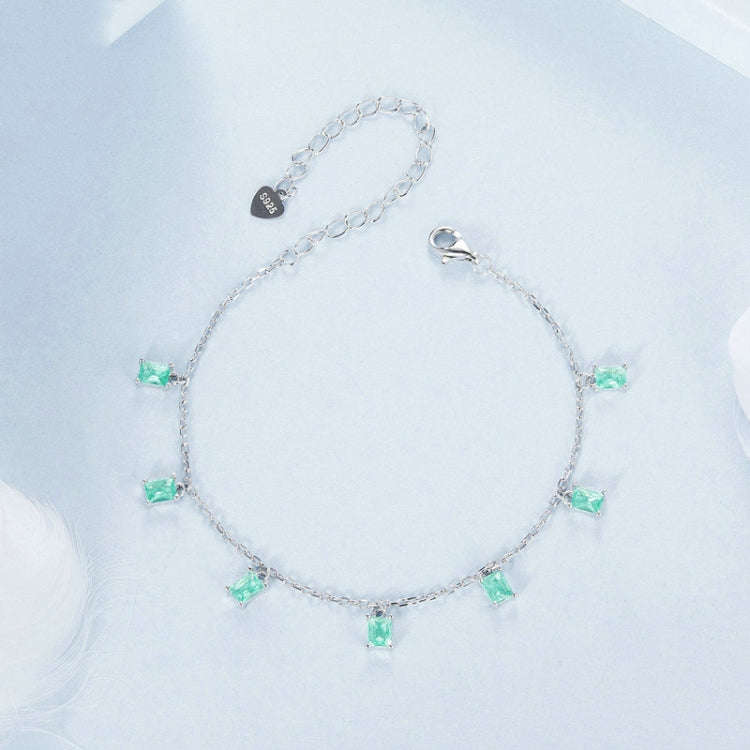S925 Sterling Silver Platinum-plated Tassel Bracelet(BSB168)