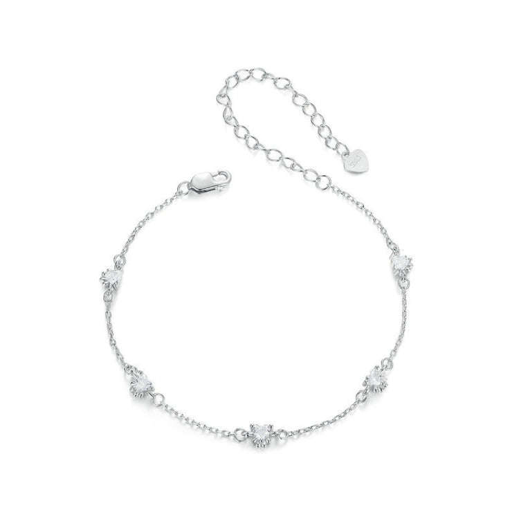 S925 Sterling Silver Platinum Plated Cute Dog Paw Bracelet(SCB271)