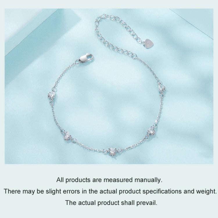 S925 Sterling Silver Platinum Plated Cute Dog Paw Bracelet(SCB271)