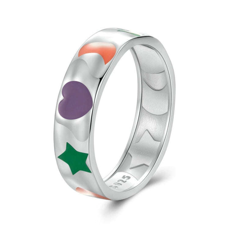 SCR1068 S925 Sterling Silver Plated with Platinum Color Drip Oil Ring(8)