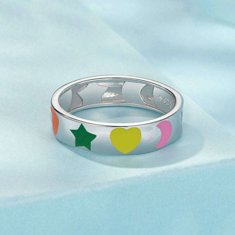SCR1068 S925 Sterling Silver Plated with Platinum Color Drip Oil Ring(8)
