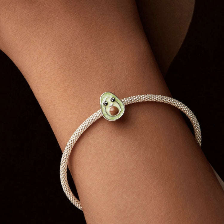 S925 Sterling Silver With Platinum DIY Cute Avocado Beads(SCC2823)