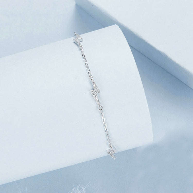 S925 Sterling Silver Platinum-plated Lightning Bracelet(BSB181)
