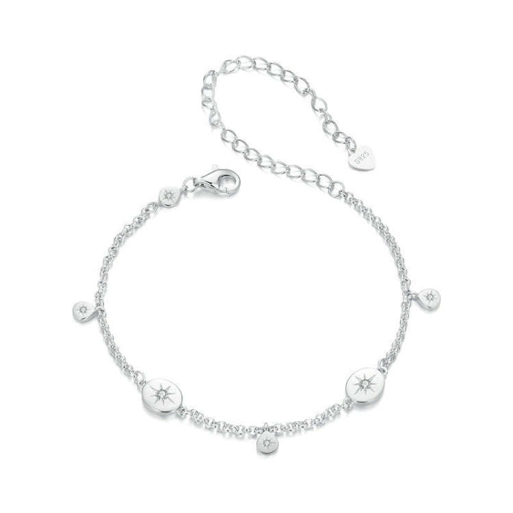 S925 Sterling Silver Platinum-plated Sun Bracelet(BSB182)