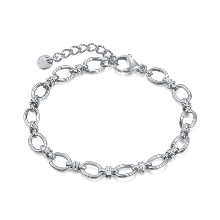 OPK 1384 Stainless Steel Plain Chain Jewelry Simple Splicing Bracelet, Color: Steel Color
