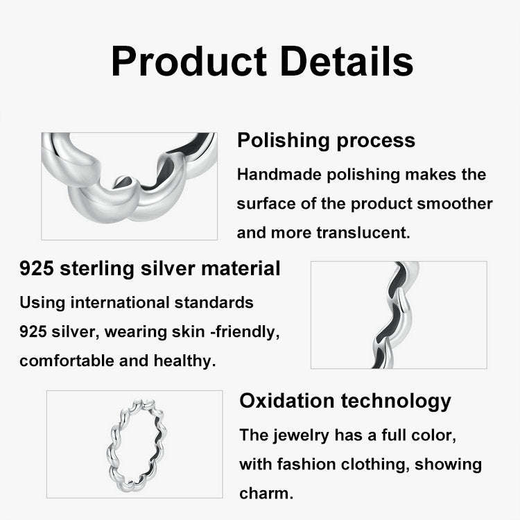 S925 Sterling Silver Oxidized Twisted Pattern Ring, Size: 8(SCR1047)