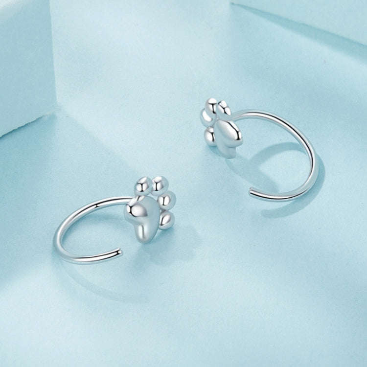S925 Sterling Silver Pet Paw Print Earrings(SCE1760)