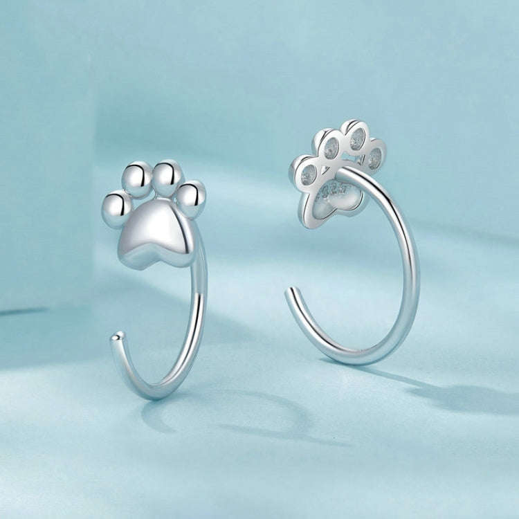 S925 Sterling Silver Pet Paw Print Earrings(SCE1760)