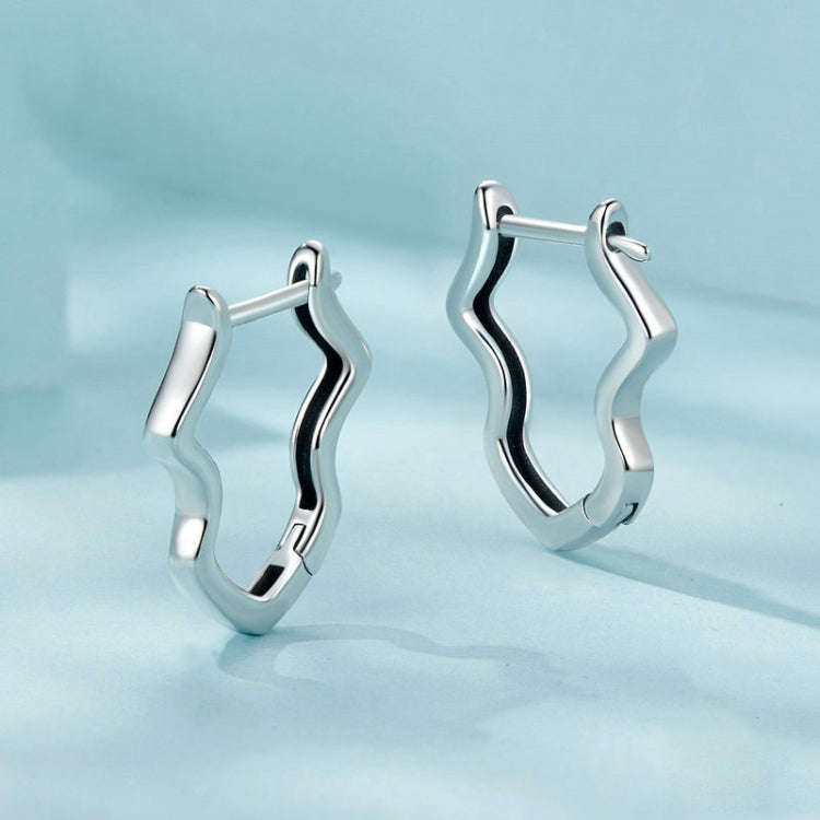 S925 Sterling Silver Wavy Earrings(SCE1761)