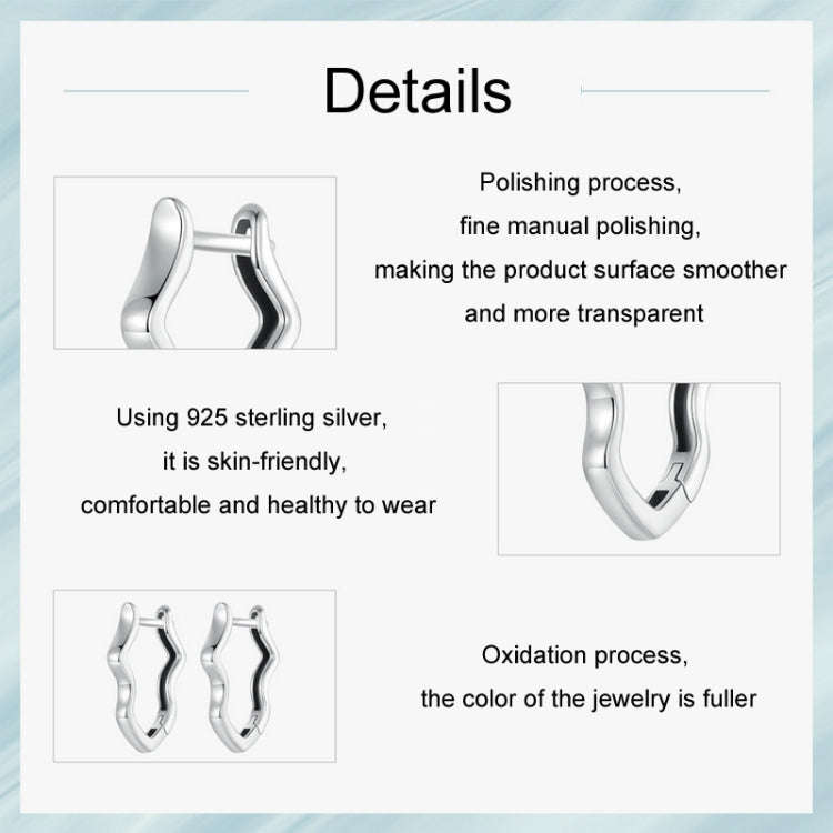 S925 Sterling Silver Wavy Earrings(SCE1761)