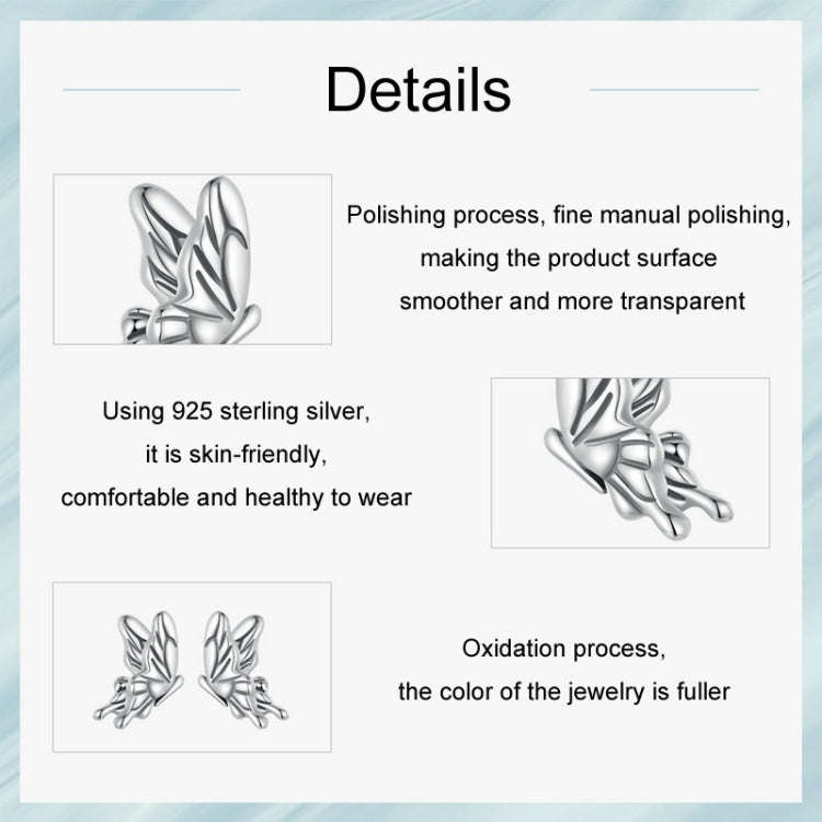 S925 Sterling Silver Three-dimensional Butterfly Earrings(SCE1762)