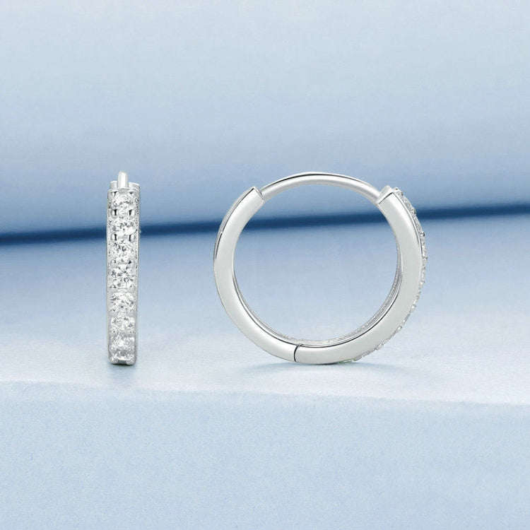 S925 Sterling Silver Gold-plated Silver Hoop Earrings Ear Ornaments, Color: Gold M