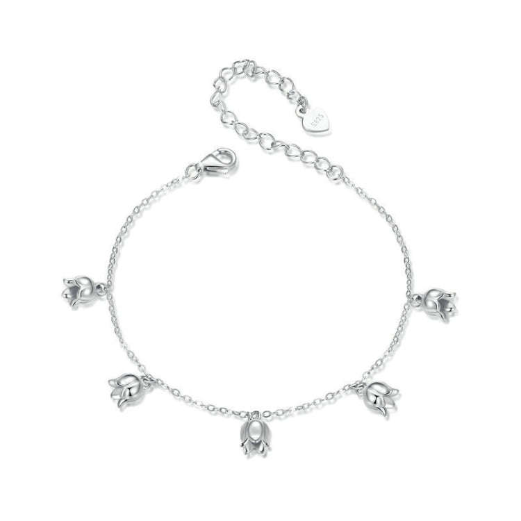 S925 Sterling Silver Platinum-plated Lily Of The Valley Bracelet(BSB183)