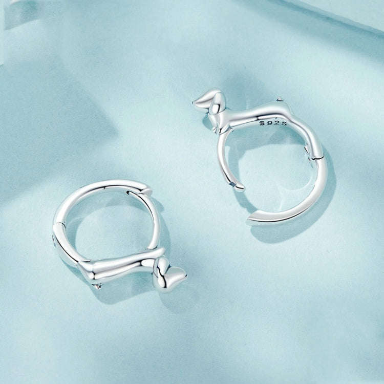 S925 Sterling Silver Dachshund Animal Earrings(SCE1765)