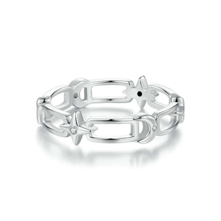 S925 Sterling Silver Star Moon Ring(No. 7)