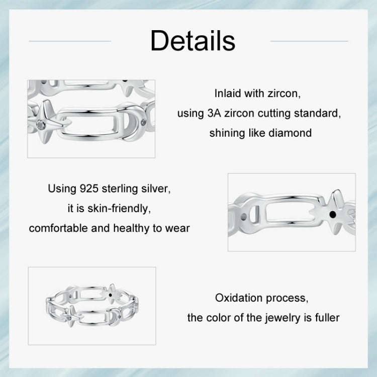 S925 Sterling Silver Star Moon Ring(No. 7)