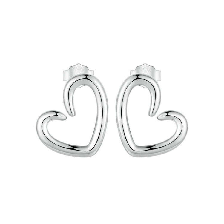 S925 Sterling Silver Oxidized Heart Earrings(SCE1769)