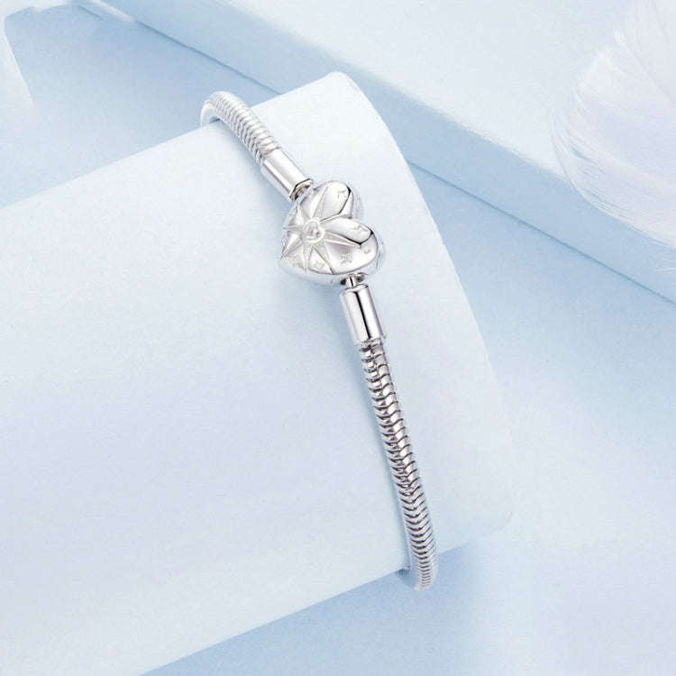 S925 Sterling Silver Star Heart DIY Basic Bracelet(19CM)