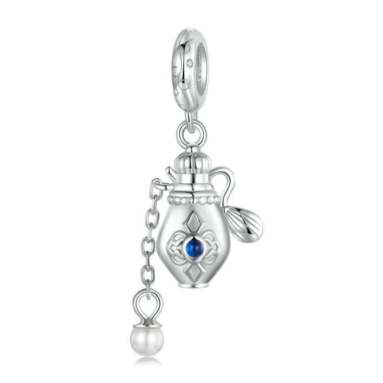 S925 Sterling Silver Platinum-plated Vintage Perfume Bottle Pendant DIY Jewelry(SCC2912)