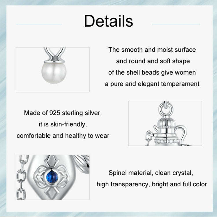 S925 Sterling Silver Platinum-plated Vintage Perfume Bottle Pendant DIY Jewelry(SCC2912)