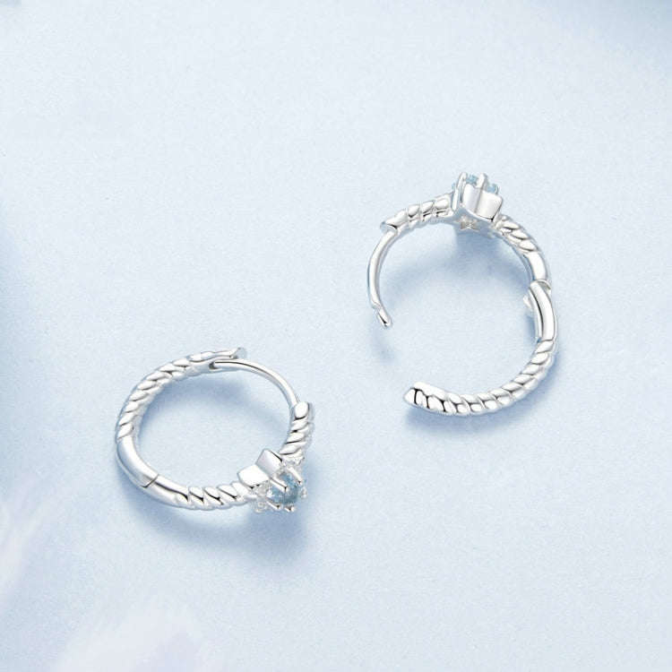 S925 Sterling Silver Zircon Star Earrings(BSE1090)