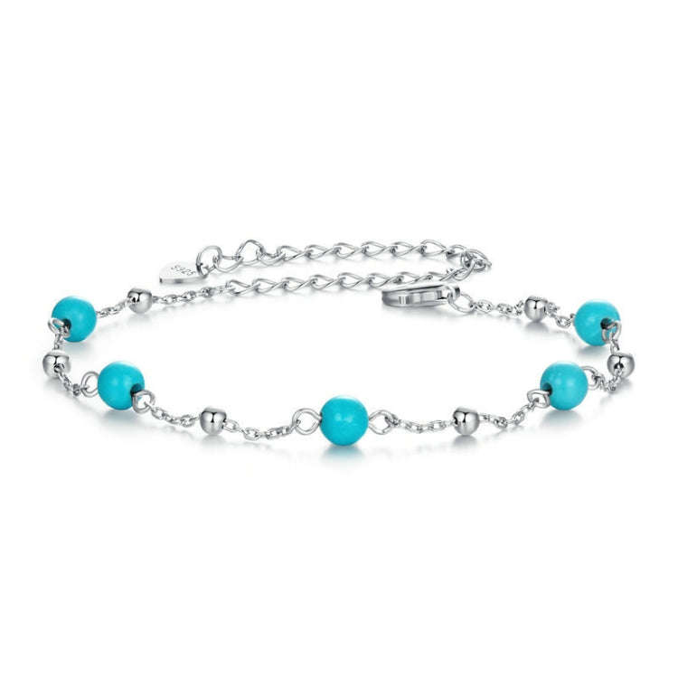 S925 Sterling Silver Platinum-plated Turquoise Bracelet(BSB197)