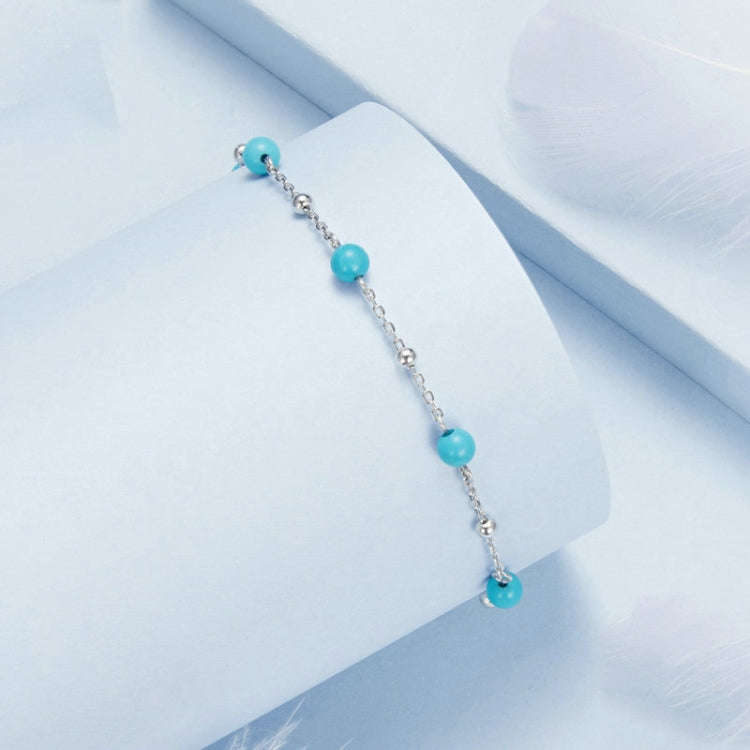 S925 Sterling Silver Platinum-plated Turquoise Bracelet(BSB197)