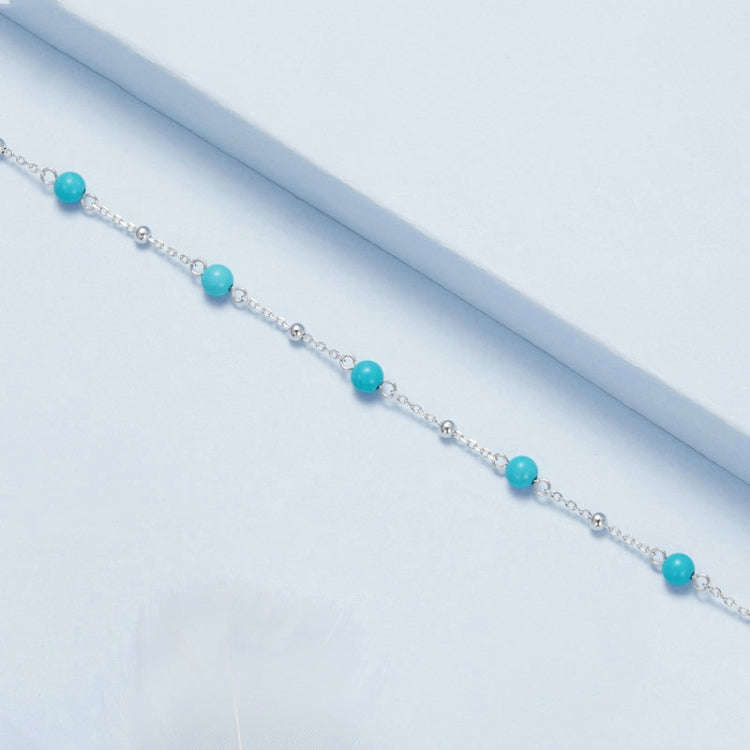 S925 Sterling Silver Platinum-plated Turquoise Bracelet(BSB197)
