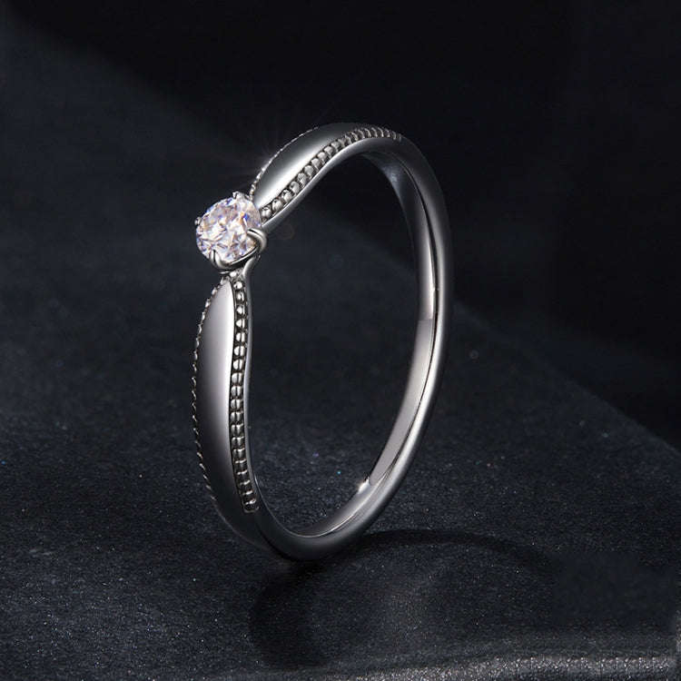 MSR062 S925 Sterling Silver Platinum-plated Shining Moissanite Ring(8)