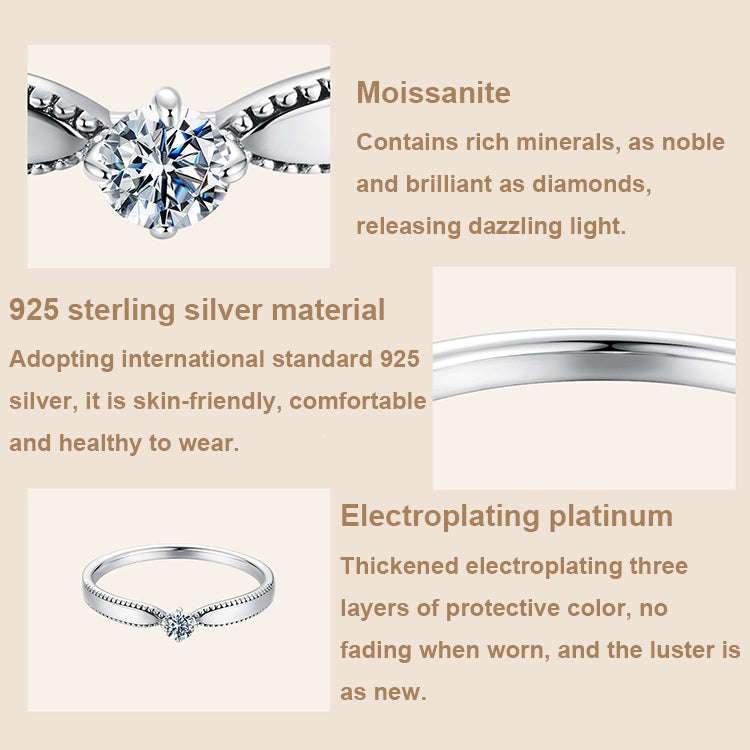 MSR062 S925 Sterling Silver Platinum-plated Shining Moissanite Ring(8)