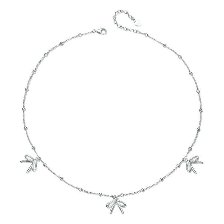 S925 Sterling Silver Platinum-plated Playful Bow Necklace(SCN529)