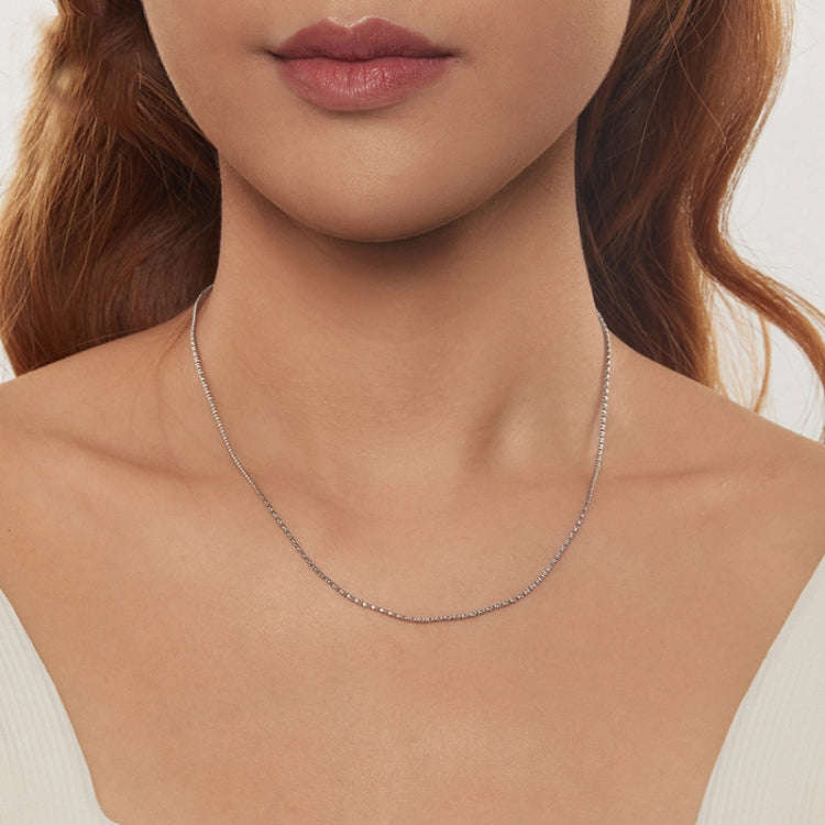 S925 Sterling Silver Platinum-Plated Meteorite Necklace(BSA010)