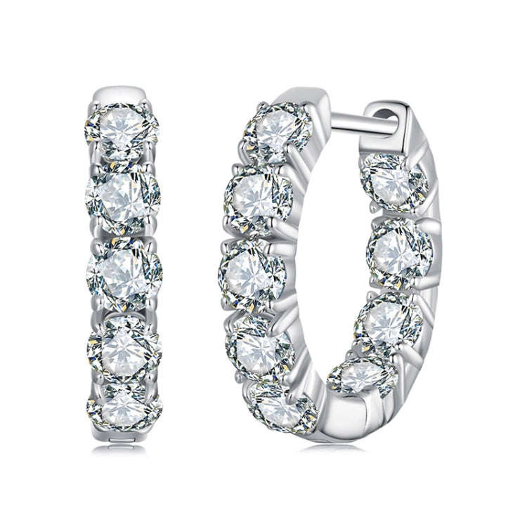S925 Sterling Silver Platinum-plated Shining Moissanite Earrings(MSE069)
