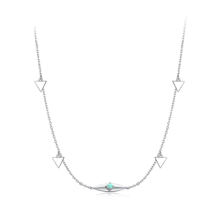 S925 Sterling Silver Platinum-plated  Eye Necklace(BSN411)