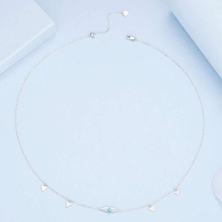 S925 Sterling Silver Platinum-plated  Eye Necklace(BSN411)