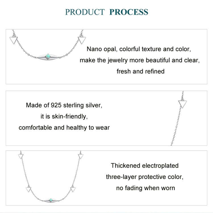 S925 Sterling Silver Platinum-plated  Eye Necklace(BSN411)