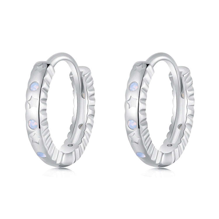 S925 Sterling Silver With Platinum-plated Fantasy Oopal Earrings(BSE1110)