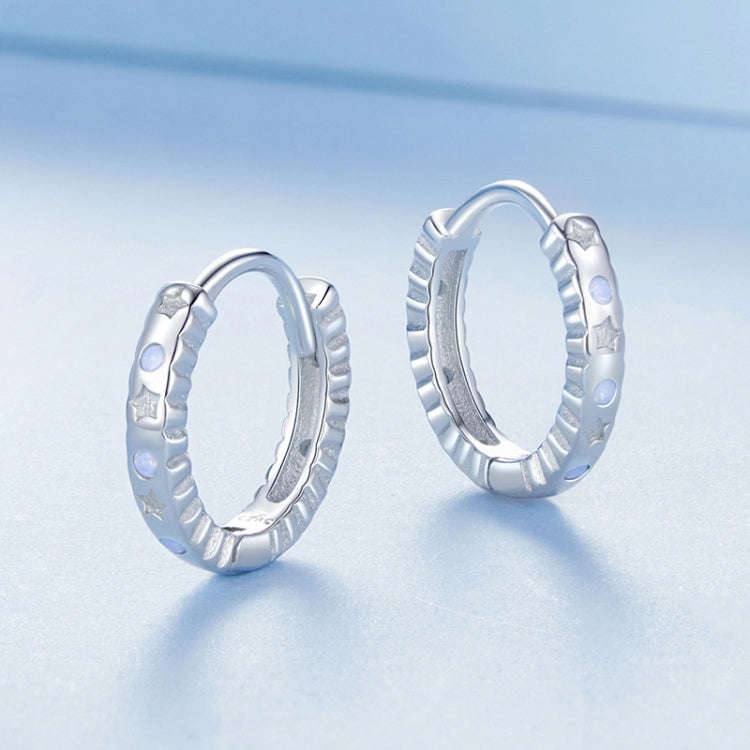 S925 Sterling Silver With Platinum-plated Fantasy Oopal Earrings(BSE1110)