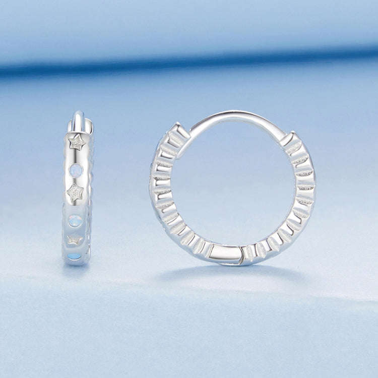 S925 Sterling Silver With Platinum-plated Fantasy Oopal Earrings(BSE1110)